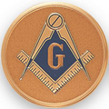 7/8" Etched Enameled Medal Insert (Masonic Symbol)